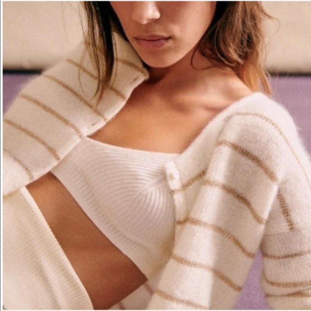 Sezane Gaspard Sweater Ecru/Gold